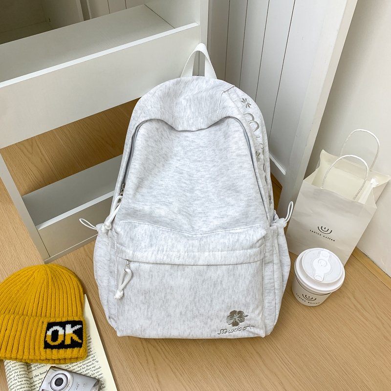 Canvas Backpack Casual - 나일론 솔리드 컬러 디자인 감각적인 백팩