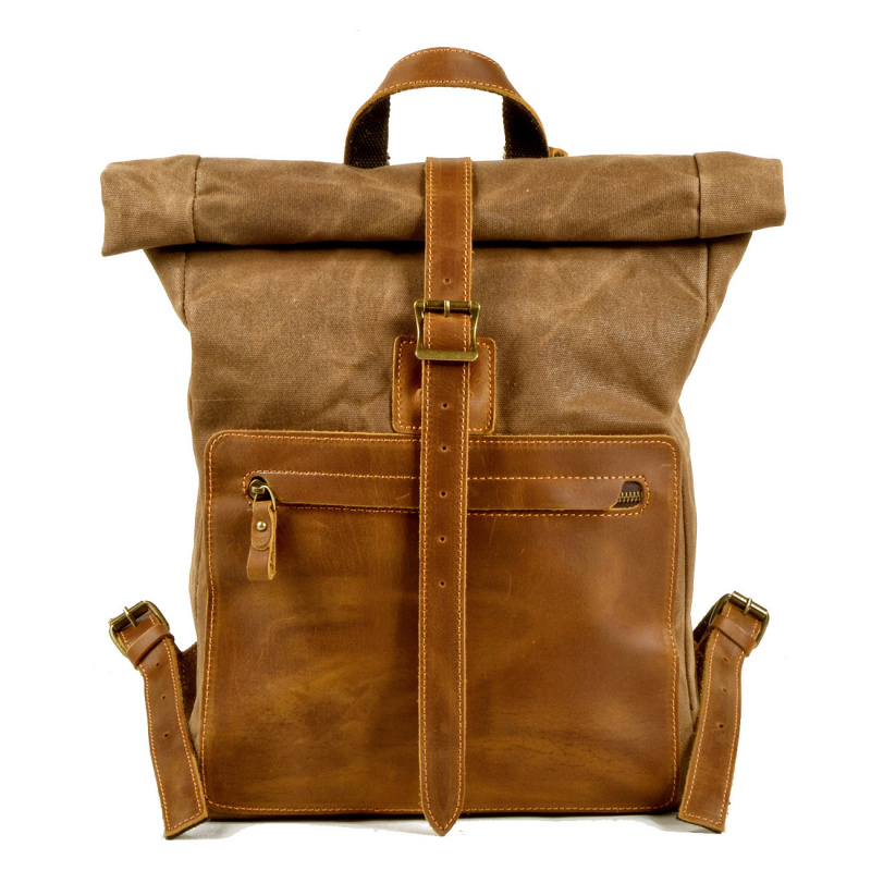 Canvas Backpack Casual - 남성용 새로운 심플하고 레트로한 왁스 캔버스