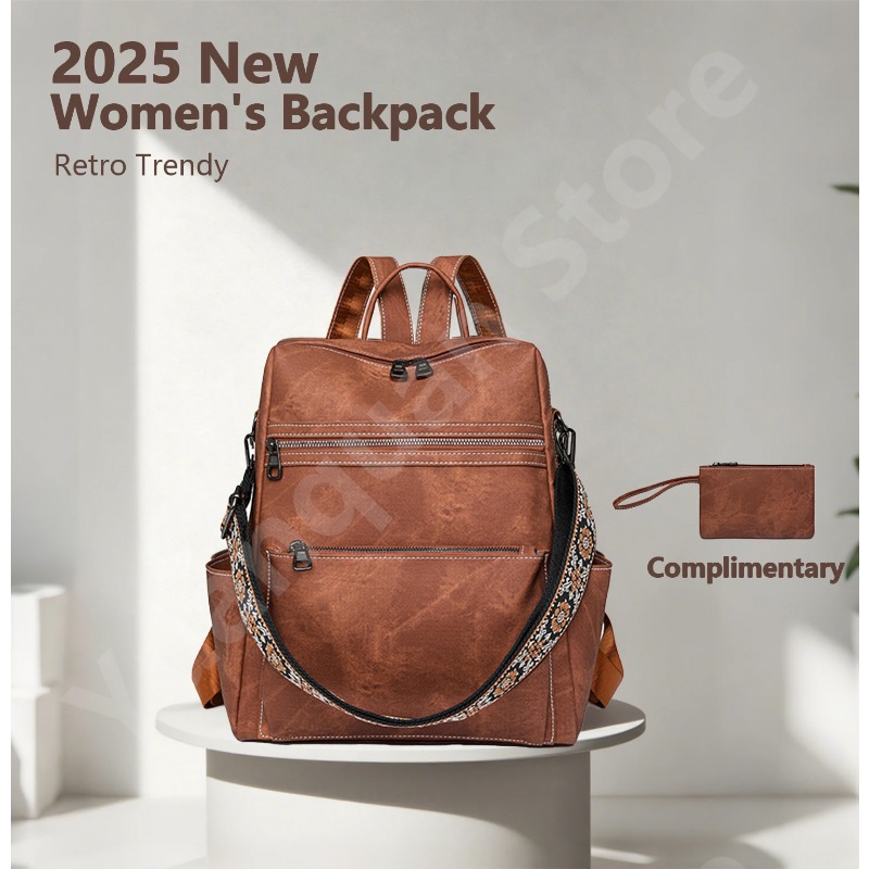 Travel Backpack Anti Theft - 2026년 신상 여성용 PU 가죽 방수