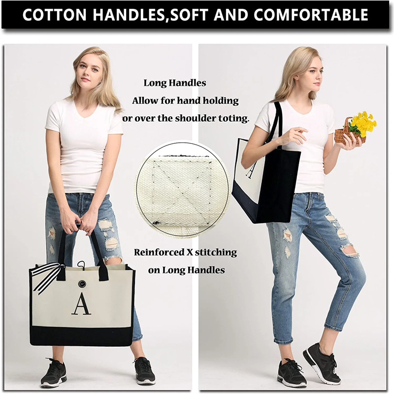 토트 백 패션 캔버스 토트 편지 꽃 휴대용 비치 숄더  - Canvas Backpack Casual 리뷰 및 가격