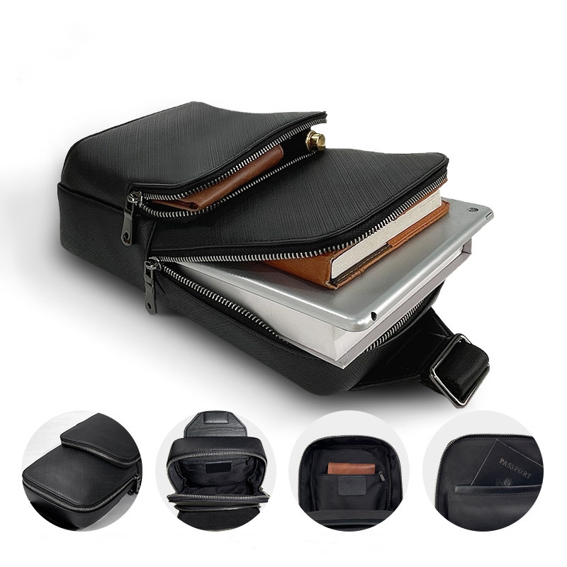 남성용 블랙 슬링 체스트 백, 진짜 가죽 다기능 야외  - Sling Backpack Shoulder 리뷰 및 가격