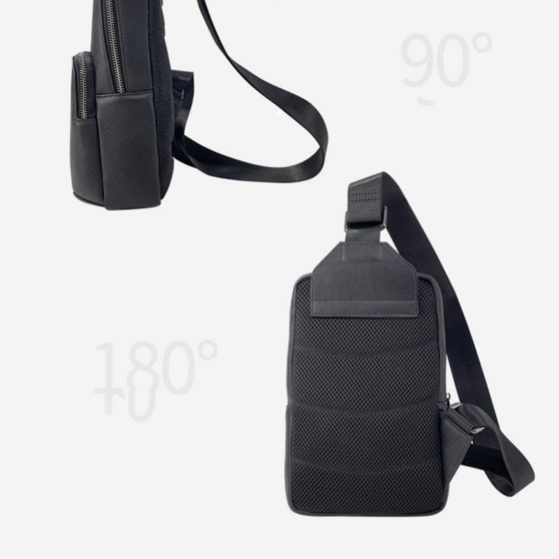 남성용 블랙 슬링 체스트 백, 진짜 가죽 다기능 야외  - Sling Backpack Shoulder 리뷰 및 가격