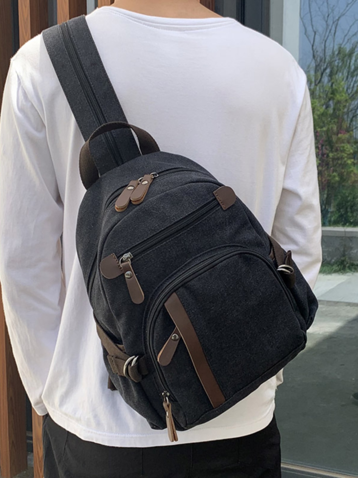작은 캔버스 배낭 레저 스포츠 다기능 가슴 가방 남성과 - Canvas Backpack Casual 리뷰 및 가격