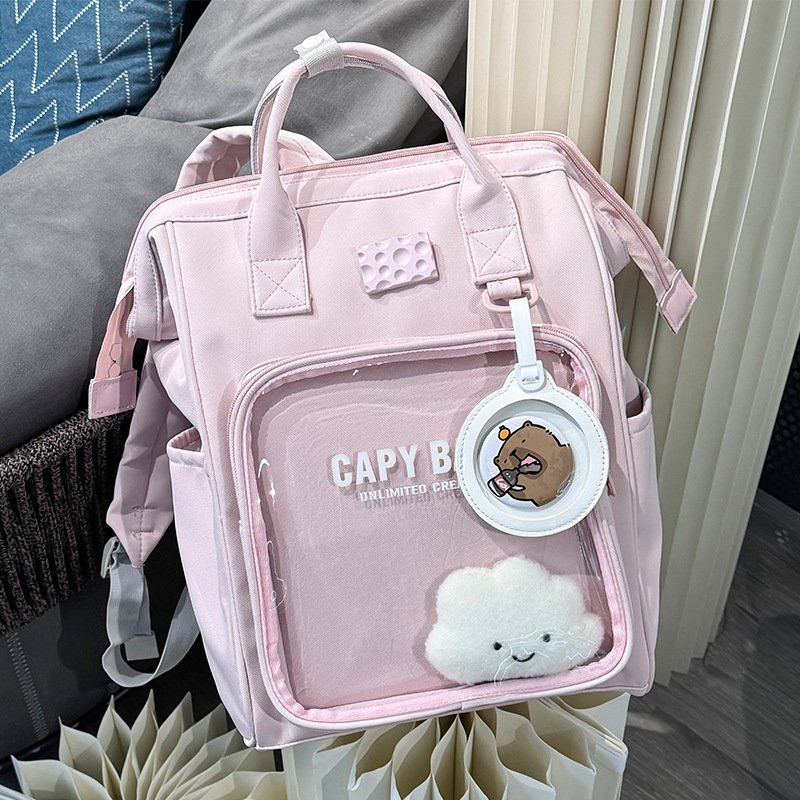 투명한 배낭 여성 카와이 하라주쿠 십대 소녀를위한 책가 - Fashion Backpack Women 리뷰 및 가격