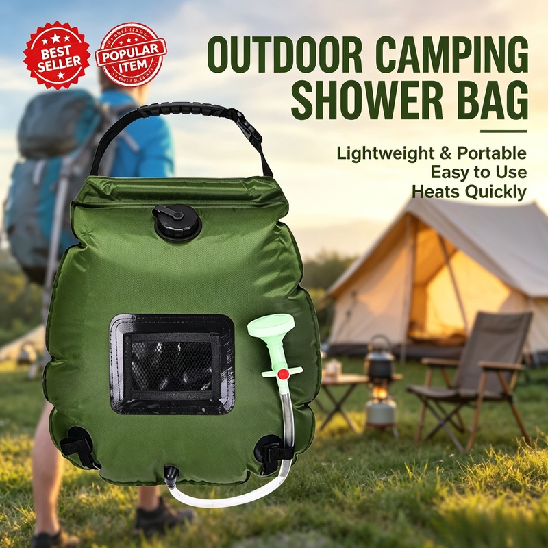 20L 5갤런 태양열 캠핑 샤워백, 군용 녹색 태양열  - Hydration Pack Outdoor 리뷰 및 가격