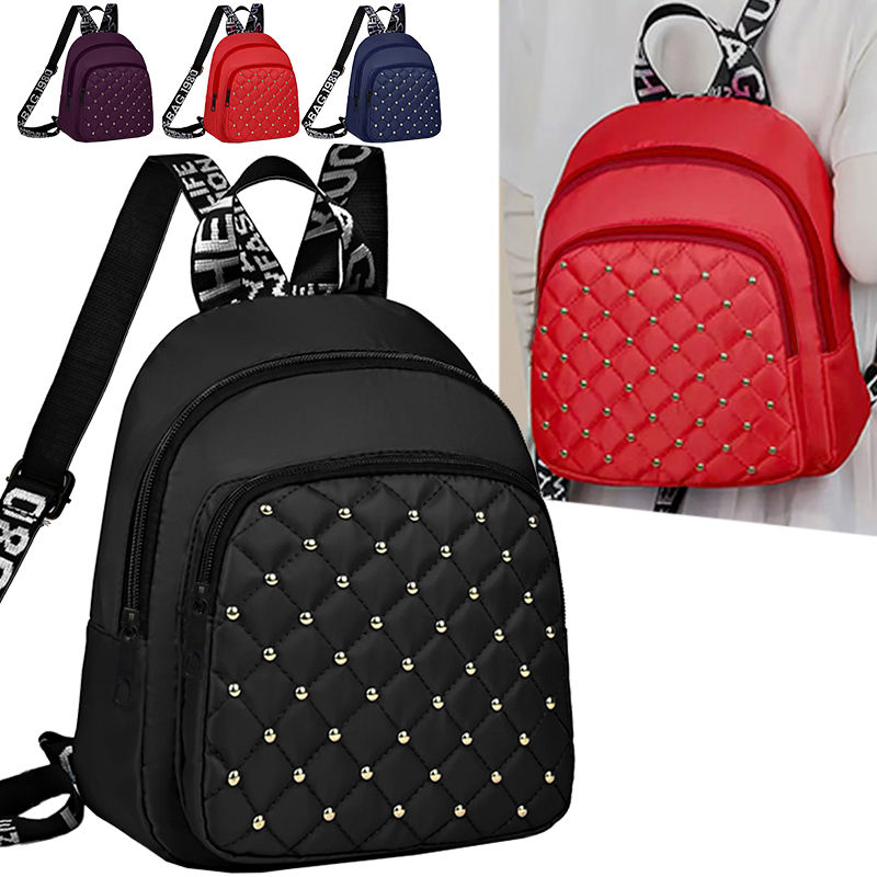 시크하고 스타일리시한 스터드 백팩, 멀티 컬러 퀼팅,  - Canvas Backpack Casual 리뷰 및 가격