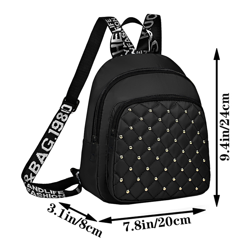 시크하고 스타일리시한 스터드 백팩, 멀티 컬러 퀼팅,  - Canvas Backpack Casual 리뷰 및 가격